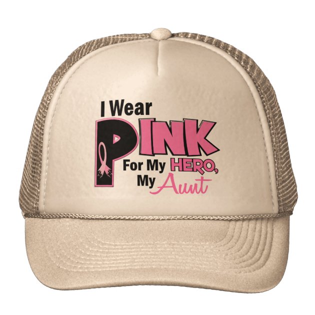 I Wear Pink For My Aunt 19 BREAST CANCER Trucker Hat