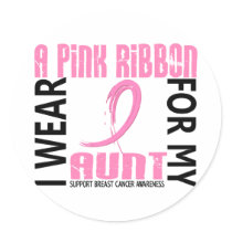 I Wear Pink For My Aunt 46 Breast Cancer Round Stickers