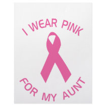 I Wear Pink For My Aunt Breast Cancer Awareness Custom Letterhead