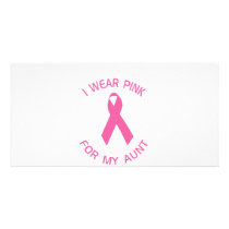 I Wear Pink For My Aunt Breast Cancer Awareness photo cards by irgcom I Wear Pink For My Aunt Breast Cancer Awareness photo cards