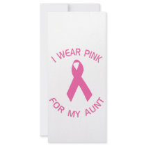 I Wear Pink For My Aunt Breast Cancer Awareness Customized Rack Card