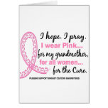 I Wear Pink For My Grandmother Filigree Pink Ribbo Cards