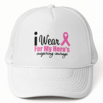 I Wear Pink For My Hero's Inspiring Courage hats