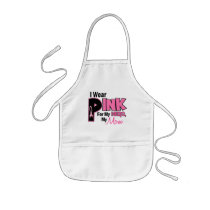 I Wear Pink For My Mom 19 BREAST CANCER Apron
