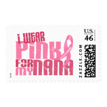 I Wear Pink For My Nana 6.4 Breast Cancer Postage Stamps