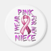 I Wear Pink for my Niece.png Fridge Magnets