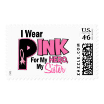 I Wear Pink For My Sister 19 BREAST CANCER Postage Stamp