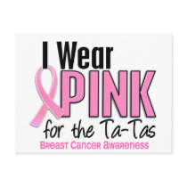 I Wear Pink For The Ta-Tas 10 Breast Cancer Post Cards