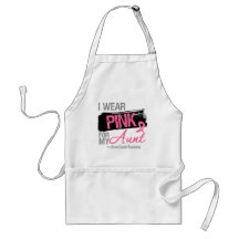 I Wear Pink Ribbon For My Aunt Breast Cancer Apron