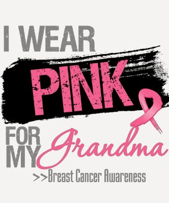 I Wear Pink Ribbon For My Grandma Breast Cancer Tee Shirt