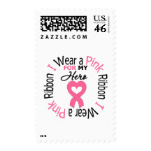 I Wear Pink Ribbon For My Hero Stamp
