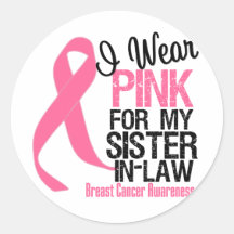 I Wear Pink Sister-in-Law Stickers