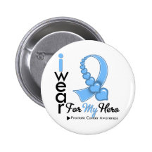 I Wear Prostate Cancer Ribbon For My Hero Buttons