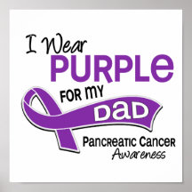 I Wear Purple 42 Dad Pancreatic Cancer Poster