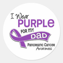 I Wear Purple 42 Dad Pancreatic Cancer Round Stickers