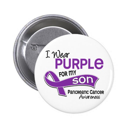 I Wear Purple 42 Son Pancreatic Cancer Pin