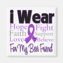 I Wear Purple Collage Best Friend - Pancreatic Can Magnet