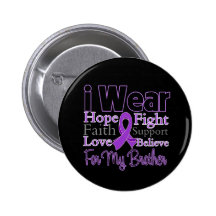 I Wear Purple Collage Brother - Pancreatic Cancer Pins