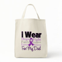 I Wear Purple Collage Dad - Pancreatic Cancer Tote Bag
