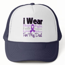 I Wear Purple Collage Dad - Pancreatic Cancer Mesh Hats