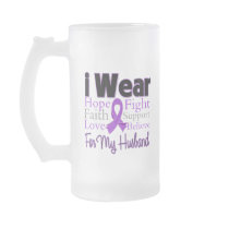 I Wear Purple Collage Husband - Pancreatic Cancer Coffee Mugs