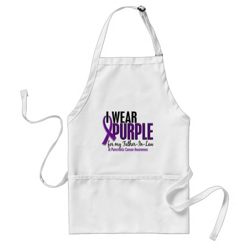 I Wear Purple Father-In-Law 10 Pancreatic Cancer Aprons