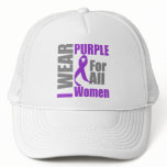 I Wear Purple For All Women Domestic Violence hats