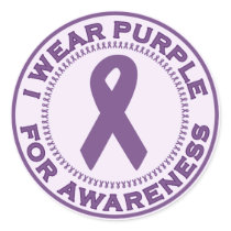 I Wear Purple For Awareness Stickers