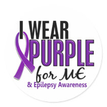 I Wear Purple For ME 10 Epilepsy Round Stickers