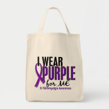 I Wear Purple For ME 10 Fibromyalgia Canvas Bags