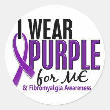 I Wear Purple For ME 10 Fibromyalgia Round Sticker