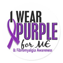 I Wear Purple For ME 10 Fibromyalgia Round Sticker