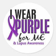 I Wear Purple For ME 10 Lupus Round Stickers