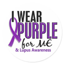 I Wear Purple For ME 10 Lupus Round Stickers