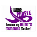 I Wear Purple For My Aunt's Memories 33 Postcard