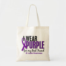 I Wear Purple For My Best Friend 10 Lupus Tote Bag