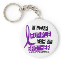 I Wear Purple For My Brother 37 Epilepsy Key Chain