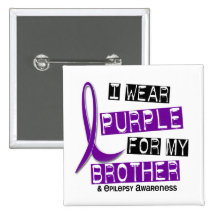 I Wear Purple For My Brother 37 Epilepsy Pins