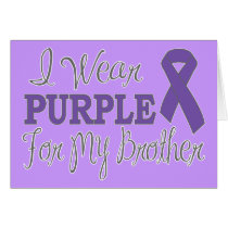 I Wear Purple For My Brother (Purple Ribbon) Card