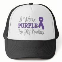 I Wear Purple For My Brother (Purple Ribbon) Hats