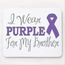 I Wear Purple For My Brother (Purple Ribbon) Mouse Pads