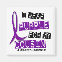 I Wear Purple For My Cousin 37 Epilepsy Refrigerator Magnets