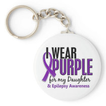 I Wear Purple For My Daughter 10 Epilepsy Key Chain