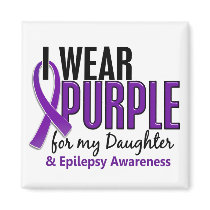 I Wear Purple For My Daughter 10 Epilepsy Magnets