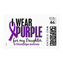 I Wear Purple For My Daughter 10 Fibromyalgia Postage Stamp