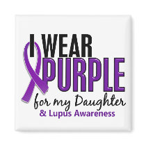 I Wear Purple For My Daughter 10 Lupus Refrigerator Magnet