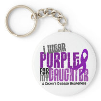 I Wear Purple For My Daughter 6 Crohn’s Disease Keychain