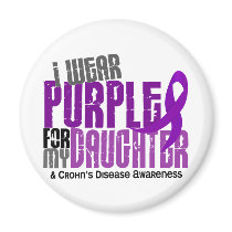 I Wear Purple For My Daughter 6 Crohn’s Disease Fridge Magnets