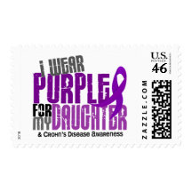 I Wear Purple For My Daughter 6 Crohn’s Disease Postage Stamp
