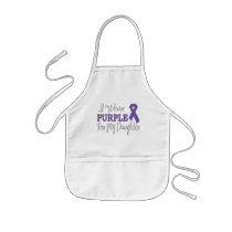 I Wear Purple For My Daughter (Purple Ribbon) Apron